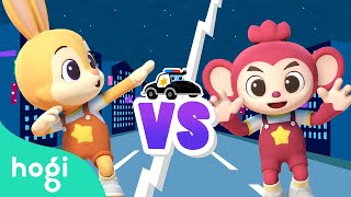 Police Car  Dance Battle Game with Jeni amp Poki  Choreography for Kids  Dance with Hogi [upl. by Brost]