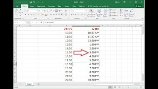 How to Convert 24 hrs to 12 hrs Time Formats in MS Excel Easy [upl. by Ravert]