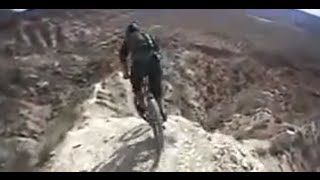 Inches from Death Downhill mountain biker rips cliffs in Utah [upl. by Selfridge]