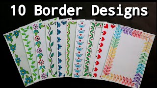 10 Border DesignsBorder Designs for Project File10 Quick and Easy Border Design ideas [upl. by Savior]