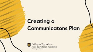 Creating a Communications Plan [upl. by Direj35]