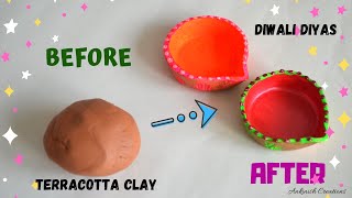 How to Make Diyas at Home [upl. by Anaitsirhc]