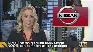 Nissan Recalling 854K Sentra Cars To Fix Brake Light Problem [upl. by Aynwad427]