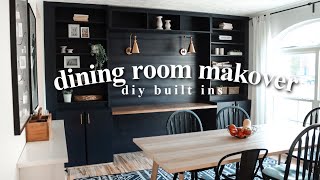 EXTREME DINING ROOM MAKEOVER  DIY Built Ins  Desk [upl. by Cavanagh]