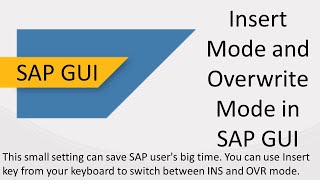 Insert mode and Over write mode in SAP GUI [upl. by Valencia]