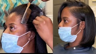 Using a hot comb on Natural hair  Avoiding heat Damage [upl. by Sukcirdor]