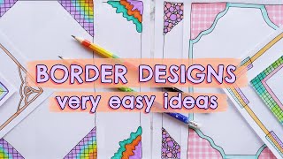 EASY BORDER DESIGN for NOTEBOOK and PROJECT FILE 🌜 AESTHETIC FRONT PAGE DECORATION IDEAS [upl. by Chafee]