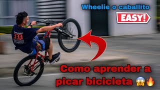 COMO PICAR EN BICICLETA😱👌 WHEELIE O CABALLITO  ESCOBARRIDER [upl. by Yeniar]