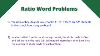 Ratio Word Problems  Algebra 1 [upl. by Mert]