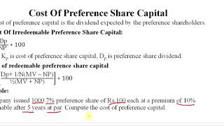 Lecture 61 How to Calculate the Cost of Preference share capital with Example [upl. by Notsruht18]