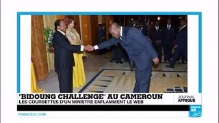 BIDOUNG CHALLENGE  Les courbettes dun ministre camerounais enflamment le web [upl. by Netsew]