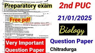 2nd PUC Biology Preparatory exam question Paper 2025 kseab [upl. by Afra505]