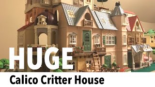 HUGE Mansion Calico Critters Red Roof Home  Deluxe Celebration  Cottage More Sylvanian Families [upl. by Moffitt]