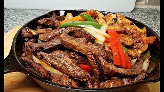 Easy Beef Fajitas Recipe  Stove Top Beef and Chicken Fajitas [upl. by Vieva]