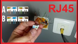 Branchement PRISE RJ45  Comment raccorder une PRISE RJ45  Schéma CAT 5e  6e NOYAU CABLAGE [upl. by Ardnahc]