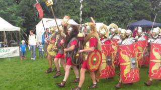 Roman Reenactment at the Amphitheatre in Caerleon Marching In [upl. by Small]