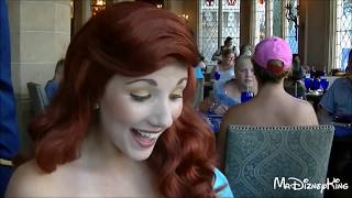 Ariel Greets Guests at Cinderellas Royal Table in Walt Disney World [upl. by Aidualc]