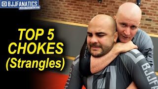 Top 5 BJJ Choke Holds Strangles [upl. by Schatz582]