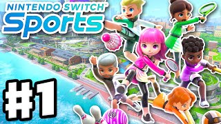 Nintendo Switch Sports  Gameplay Part 1  Volleyball Badminton Bowling Soccer Chambara Tennis [upl. by Akinas]