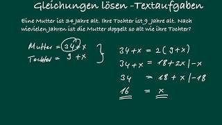 Gleichungen  Textaufgaben mit Lösungen [upl. by Jariah]