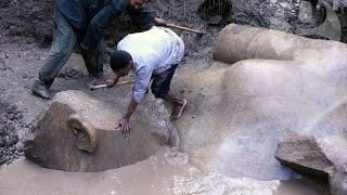 Pharaoh Ramses II statue unearthed in Cairo [upl. by Rufina]