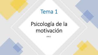 Psicología de la motivación UNED  Tema 1 [upl. by Nob]