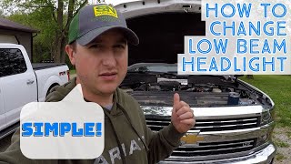 How To Change Low Beam Headlight on Chevy Silverado [upl. by Zat]