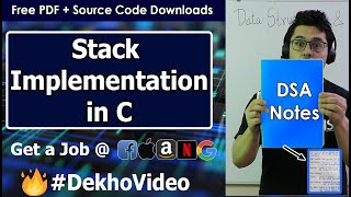 C Code For Implementing Stack Using Array in Data Structures [upl. by Donaugh]