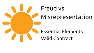 Fraud vs Misrepresentation  Other Essential Elements of a Valid Contract  CA CPT  CS amp CMA [upl. by Mathias825]