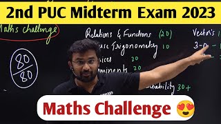 2nd PUC Midterm Mathematics Exam 2023  Mathematics Chapterwise Weightage [upl. by Enairda862]