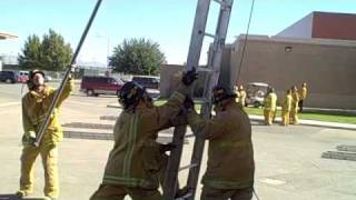 Firefighter 45 Bangor Pole Ladder Evolution [upl. by Enaols306]