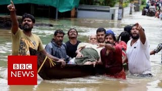 India Floods Worst floods in 100 years  BBC News [upl. by Ruhtracam]