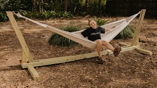 How To Build A Hammock Stand  Easy Woodworking Project [upl. by Ayanahs369]