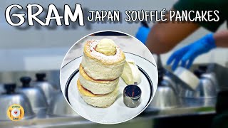 Fluffy Japanese Souffle Pancake Making GRAM Singaore スフレパンケーキ [upl. by Tnerb]