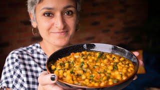 Delicious chickpea spinach curry  Food with Chetna [upl. by Dugas]