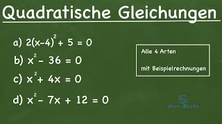 Quadratische Gleichungen lösen mit Beispielen [upl. by Esidnak897]