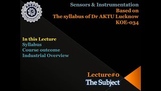 L0 The Subject Sensors amp Instrumentation [upl. by Nael]